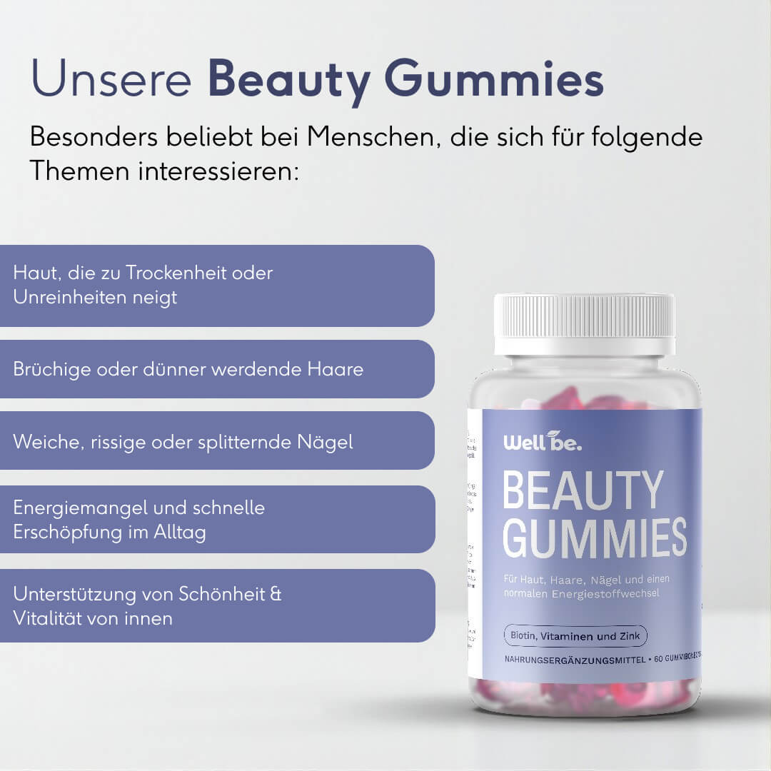 Beauty Gummies mit Biotin, Vitaminen und Zink