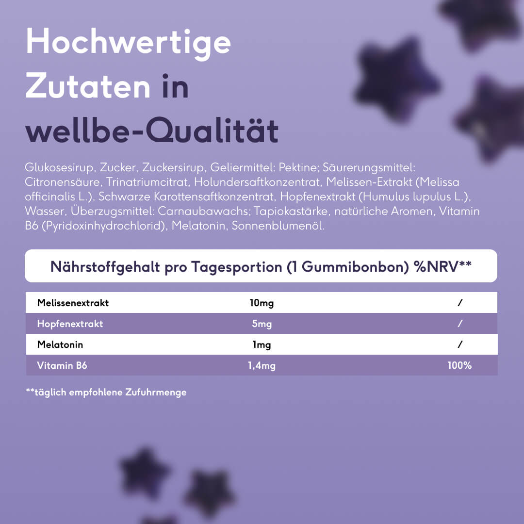 Melatonin Gummies mit Melisse, Hopfen & Vitamin B6
