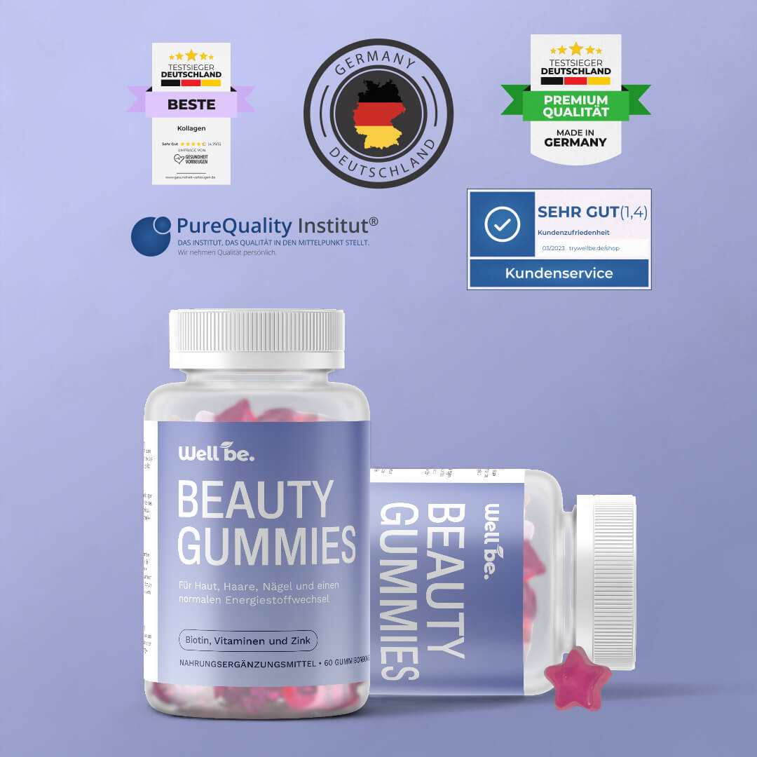 Beauty Gummies mit Biotin, Vitaminen und Zink