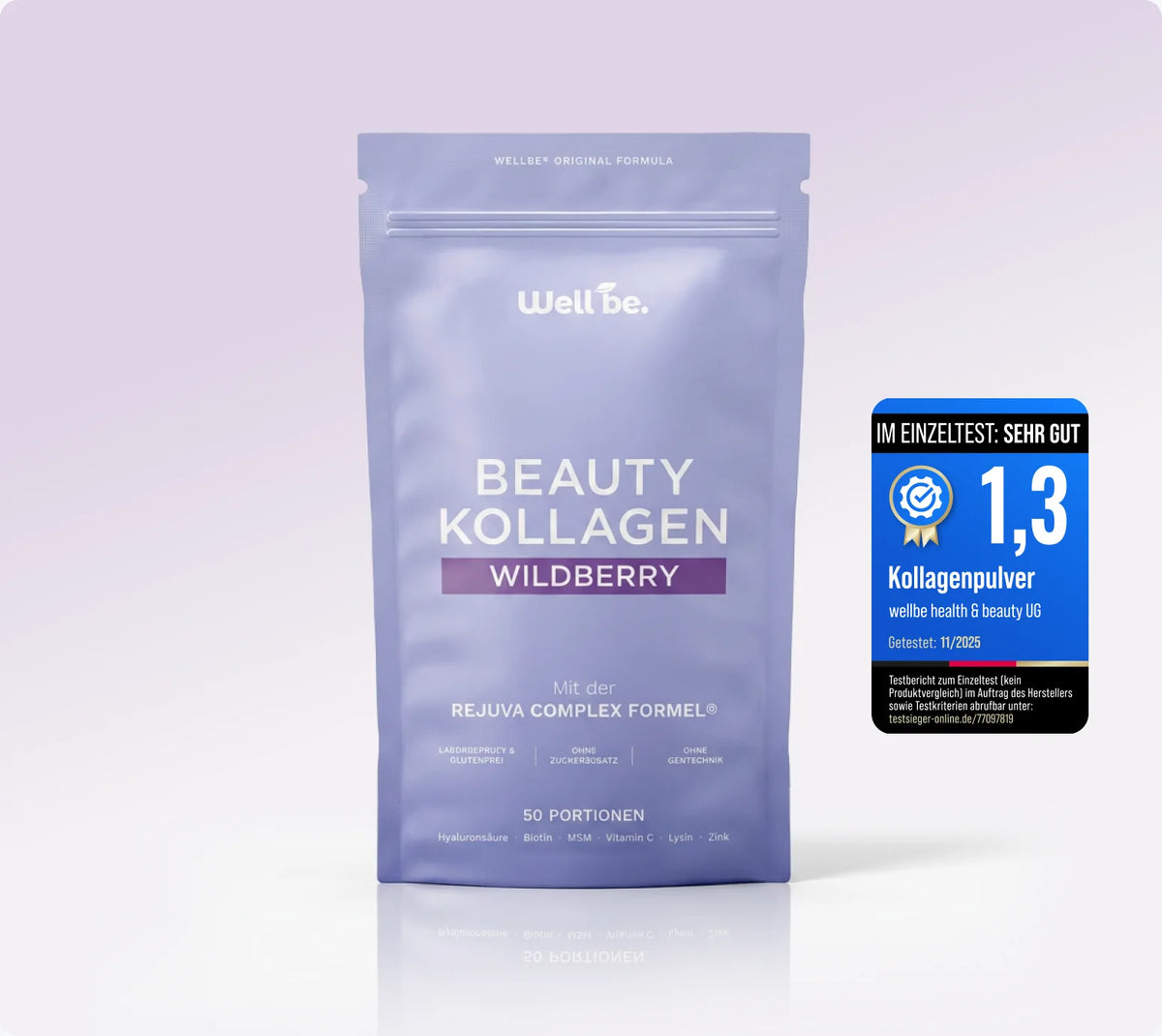 wellbe Beauty Kollagen Wildberry mit Siegel: Im Einzeltest sehr gut (1,3)